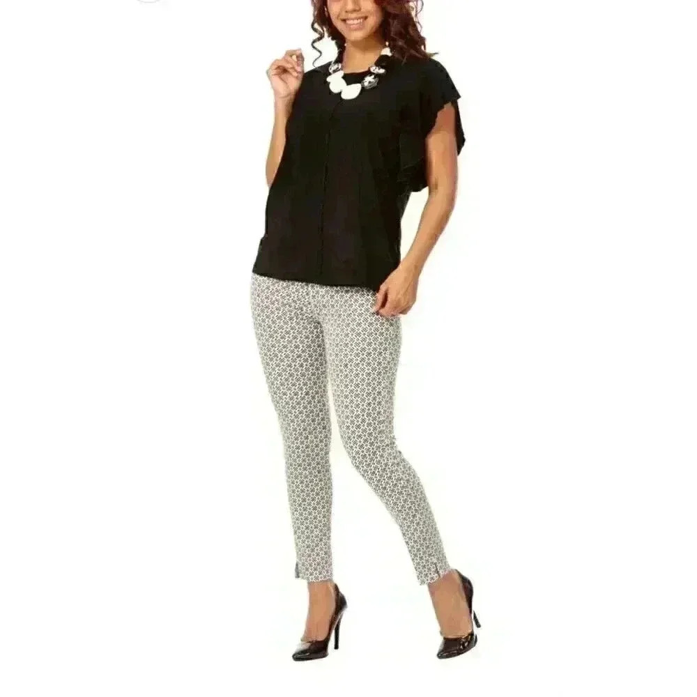 Lior Paris Pants Womens Size 2 Joy Ditzy Print Crop Pull On Legging Stretch NEW